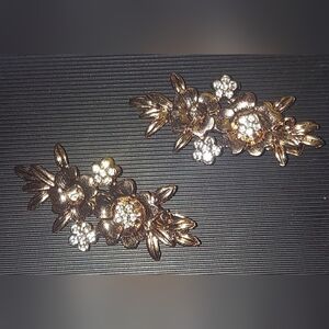 Floral Gold Hair Clip Set